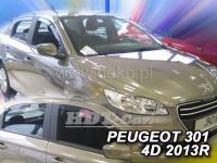 Plexi, ofuky Peugeot 301 4D 2013 =&gt; sada 4ks přední + zadní