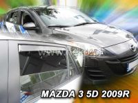 Protiprůvanové plexi, ofuky oken Mazda 3 5D 2009R =&gt; htb, 4 ks přední+zadní