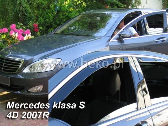 Protiprůvanové plexi, ofuky oken Mercedes S W221 4D 2005R =>, 4ks přední+zadní HDT