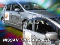 Plexi, ofuky bočních skel NISSAN Tida sedan, 4D 2007 => přední + zadní HDT
