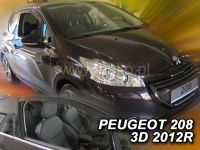 Protiprůvanové plexi, ofuky oken Peugeot 208 3D 2012r =>, 2ks přední HDT