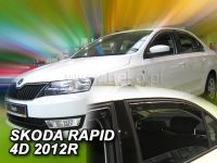 Plexi, ofuky bočních skel Škoda Rapid 5D 2012r =>, 4ks přední+zadní HDT