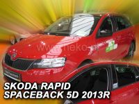 Plexi, ofuky Škoda Rapid spaceback 5D 2013 =>, sada 4ks, přední + zadní HDT