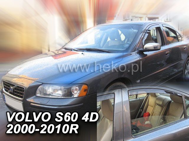 Protiprůvanové plexi, ofuky oken Volvo S60 4D 00R-2010r, 4ks přední+zadní HDT