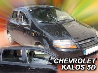 Protiprůvanové plexi, ofuky oken Chevrolet Kalos 5D 2004-2008r, 4ks přední+zadní
