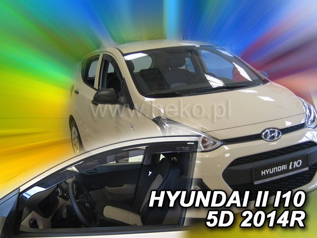 Protiprůvanové plexi, ofuky oken Hyundai i10 II 5D 2014r =>, 2ks přední HDT