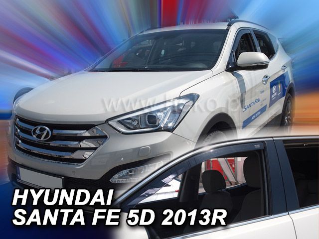 Protiprůvanové plexi, ofuky oken Hyundai Santa FE III 5D 2012r =>, 2ks přední HDT