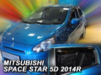 Protiprůvanové plexi, ofuky oken Mitsubishi Space Star 5D 2014r =>, 4ks přední+zadní