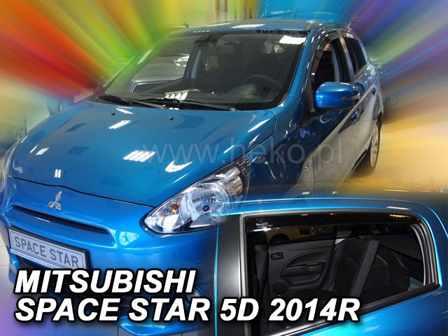 Protiprůvanové plexi, ofuky oken Mitsubishi Space Star 5D 2014r =>, 4ks přední+zadní HDT