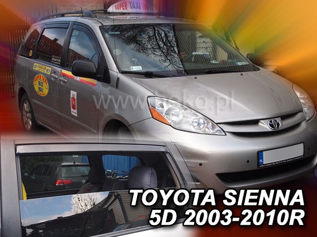 Ofuky oken Toyota Sienna 5D 2003-2010r, 4ks přední+zadní