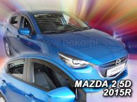 Protiprůvanové plexi, ofuky oken Mazda 2 5D 2014R =>, 4 ks přední+zadní HDT