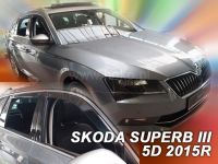 Větrné plexi ofuky, deflektor Škoda Superb combi 5dv 2015 =&gt;, komplet 4ks přední+zadní
