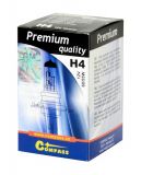 Halogenová autožárovka 12V H4 Premium, homologace E4, 1ks Compass