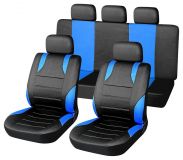 Autopotahy modré SPORT Univerzální na auto s atestem na airbag, zipem dělená lavice Compass