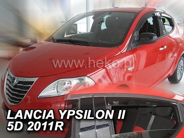 Plexi, ofuky bočních skel Lancia Ypsilon II 5D 2011r =>, 2ks přední HDT