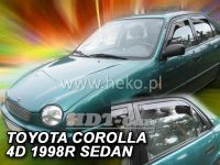 Plexi, ofuky bočních skel Toyota Corolla E11 4D 1997-2001r sedan, 4ks přední+zadní