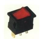 Přepínač kolébkový hranatý malý červený 20x15 mm, 6687