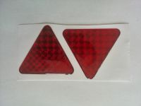 Odrazka trojúhelník červená poloplast, samolepící