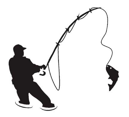 Samolepící dekory "AVISA" rybář černý, 12x12cm