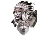 Samolepící dekory "AVISA"  indián s vlky