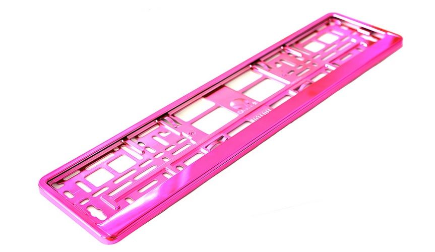Podložka pod SPZ metallic s odnímatelným panelem růžová Utal