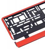 Rámeček SPZ CHROM STRIP metallic červená, plastová podložka pod tabulku registrační značky červená 1ks Compass