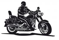 Samolepící dekory "AVISA" motorkař Harley 10,5x6 cm