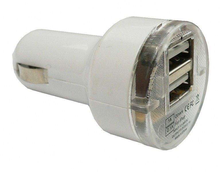 Zástrčka s 2x USB výstupem, 12/24V, (1A + 2,1A), 42018