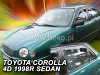 Plexi, ofuky bočních skel Toyota Corolla E11 4D 1997-2001r sedan, 4ks přední+zadní HDT