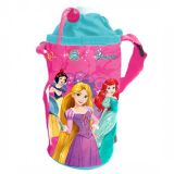 Disney textilní držák na láhev Princezny růžový obal na pití 0,3 - 0,5 L, kolo, kolobětka, tahot...