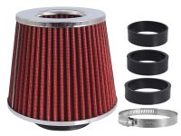 Sportovní filtr vzduchový červený/chrom UNI 155x130x90mm, adaptér 60, 63, 70mm, 86004