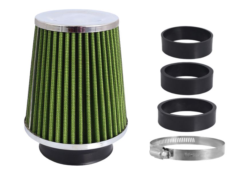Sportovní filtr vzduchový zelený/chrom UNI 155x130x120mm, adaptér60,63,70mm, 86009 CARMOTION (POLAND)