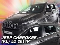 Protiprůvanové plexi, ofuky oken Jeep Cherokee 5D 2014r =>, 4 ks přední+zadní HDT