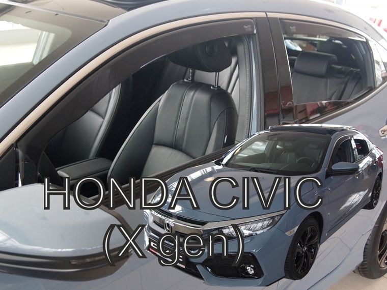 Protiprůvanové plexi, ofuky oken Honda Civic 5D 2017r => přední+zadní HDT