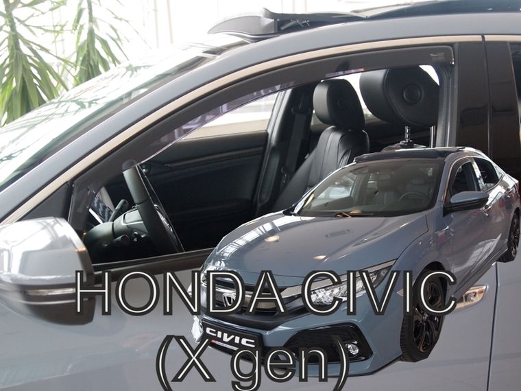 Protiprůvanové plexi, ofuky oken Honda Civic 5D 2017r =>, přední HDT