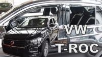 Protiprůvanové plexi, ofuky oken Volkswagen T-Roc 5D 2018r =>, 4ks přední+zadní