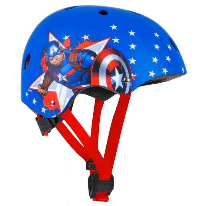 Captain America Dětska přilba z tvrzené pěny na kolo, brusle, freestyle 54-58cm Walt Disney Marvel SEVEN