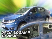 Plexi, ofuky Dacia Logan II 4D 2013r=> sada 4ks přední + zadní HDT