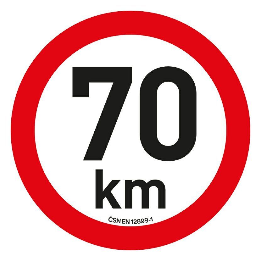 Samolepka omezení rychlosti 70 km/h reflexní (200 mm) Compass