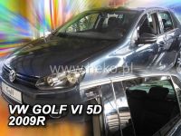 Plexi, ofuky bočních skel VW Golf VI, 5D 2008 =>, sada 4ks přední + zadní HDT