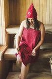 Kilt do sauny dámský, červený, 100 % bavlna