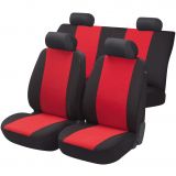 Autopotahy sedadel na celé vozidlo s bočními airbagy v sedadlech - Walser Flash sada 9 dílů - červené / černé