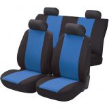 Autopotahy sedadel na celé vozidlo s bočními airbagy v sedadlech - Walser Flash sada 9 dílů - modré / černé