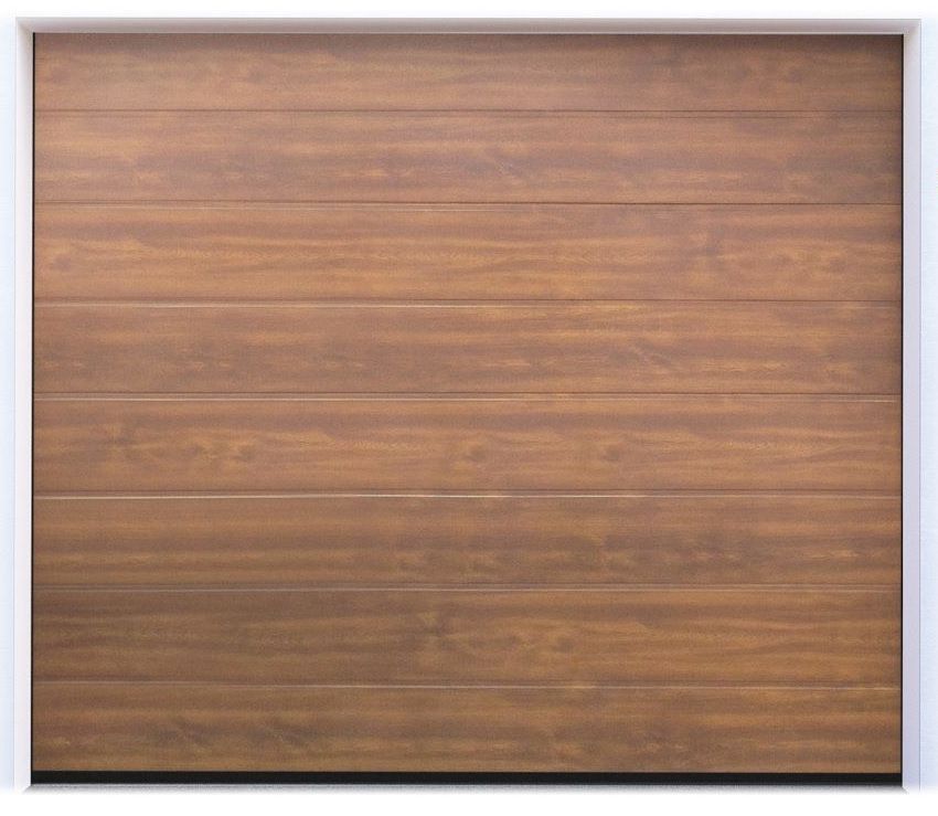 Garážová vrata s pohonem Sotra | Zlatý dub | M-Line | Woodgrain - 3500 x 2150 [mm] Doorhan