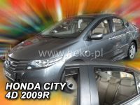 Protiprůvanové plexi, ofuky oken Honda City 4D 2008r =>, 4 ks přední+zadní HDT