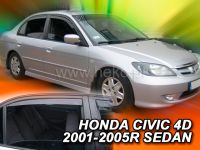 Protiprůvanové plexi, ofuky oken Honda Civic 4D 2001-2005R sedan, 4 ks přední+zadní HDT