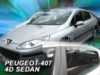 Plexi, ofuky PEUGEOT 407 sedan, 4D, 2004 =>, přední + zadní HDT