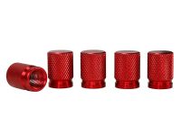 Čepičky ventilků hliníkové, 5 ks, červené, 63477RD