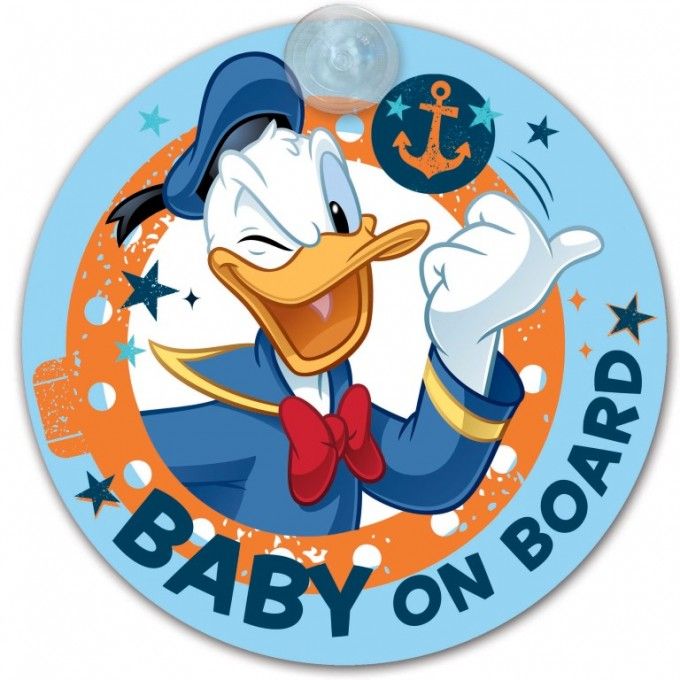 Dítě v autě na přísavku Kačer Donald, baby on board 18 cm 1ks Disney