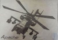 Samolepka Vrtulník Apache 35x50 cm
